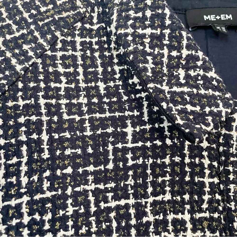 Me+Em Ponte Jacquard Rib Trim Textured Ponte Jersey Jacket Size 12 - Picture 12 of 16